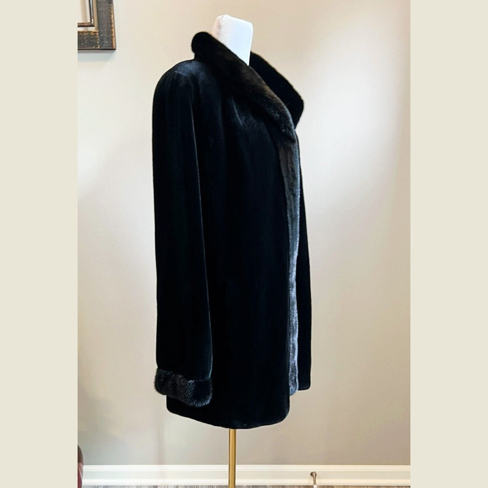Stunning Black Dyed Sheared Mink Fur Jacket Reversible to Rainwear Size 14 NEW! Clothing, Shoes & Accessories:Women:Women's Clothing:Coats, Jackets & Vests Style Your Walls